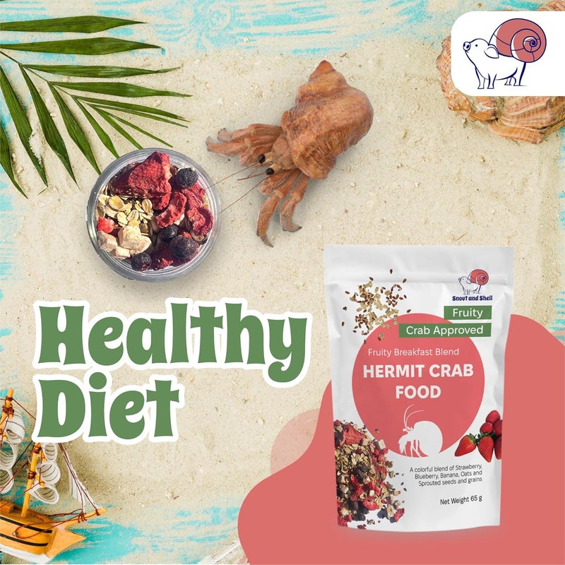 Snout and Shell Natural Hermit Crab Food – High-Protein Hermit Food with Real Fruit and Sprouted Grains – 65 g (2.3 oz) Crab Food for Pet Hermit Crabs by - Image 4